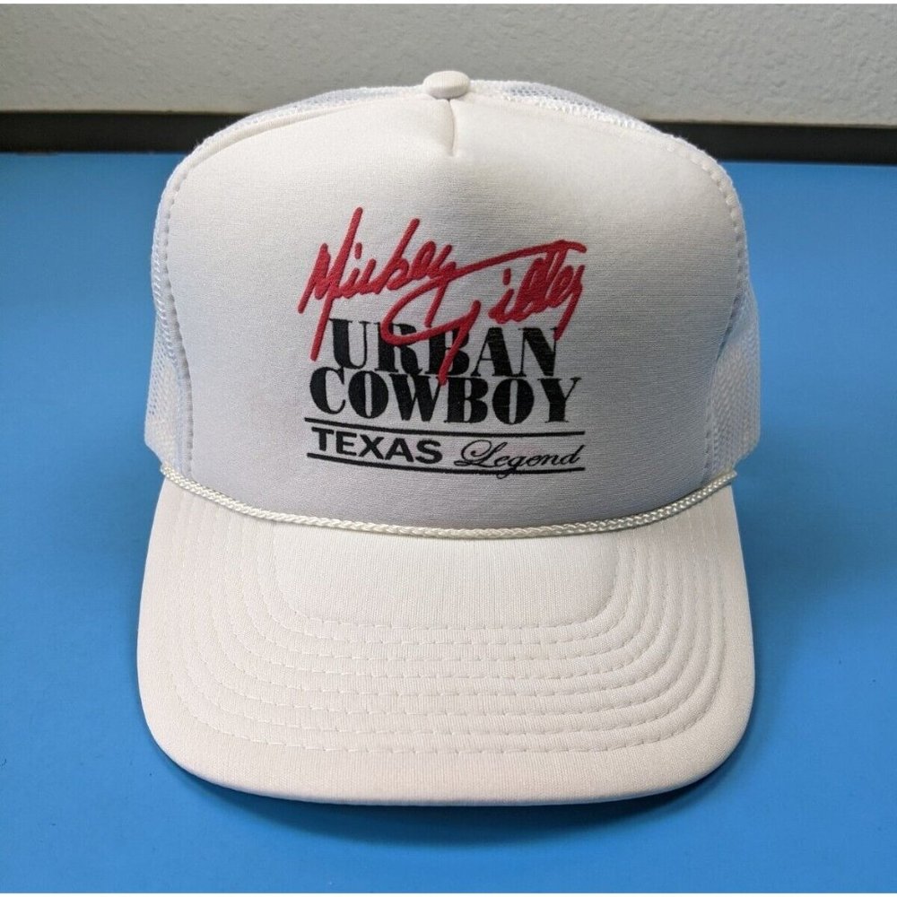 Vintage Mickey Gilley Urban Cowboy Texas Legend Mesh Trucker Snapback Hat Cap OS